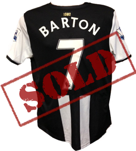 Joey Barton Newcastle United 2011/12 Home Shirt (Match-Worn)