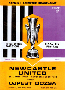 Newcastle Utd v Ujpest Dozsa Fairs Cup Final 1st Leg (Postcard)