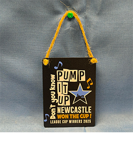 Pump It Up League Cup Winners 2025 (Metal Dangle)