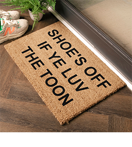 Shoes Off If Yee Luv The Toon (Door Mat)