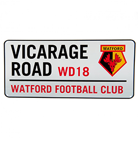 Watford FC White Street (Metal Sign)