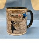 Banksy Style Blue Star Girl (Mug)
